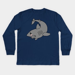 Cute Angry Shark Kids Long Sleeve T-Shirt